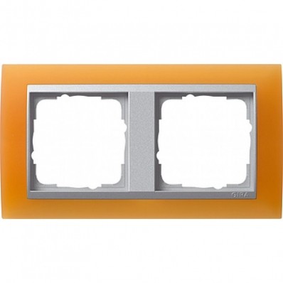 Gira-021253-Abdeckrahmen-2fach-fuer-Farbe-alu-Event-opak-orange[1]