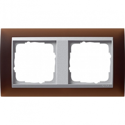 Gira-021259-Abdeckrahmen-2fach-fuer-Farbe-alu-Event-opak-dunkelbr[1]