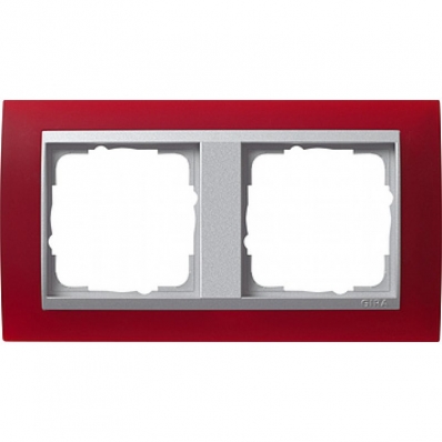 Gira-021292-Abdeckrahmen-2fach-fuer-Farbe-alu-Event-opak-rot[1]