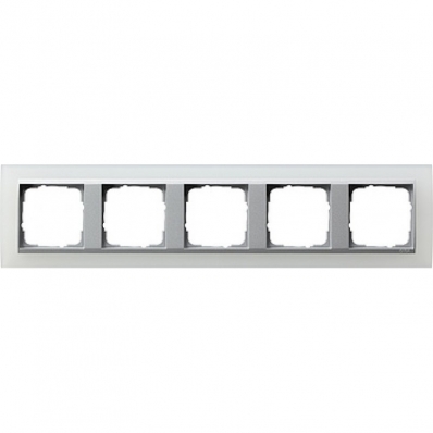 Gira-021550-Abdeckrahmen-5fach-fuer-Farbe-alu-Event-opak-weiss[1]