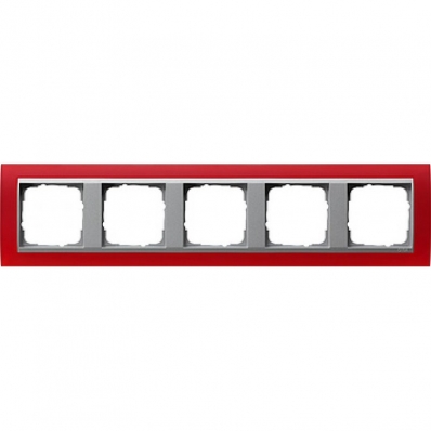 Gira-021592-Abdeckrahmen-5fach-fuer-Farbe-alu-Event-opak-rot[1]