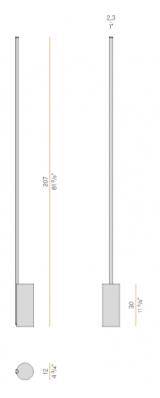 Торшер Panzeri Hilow Line Mat Brass T10919.200.0522